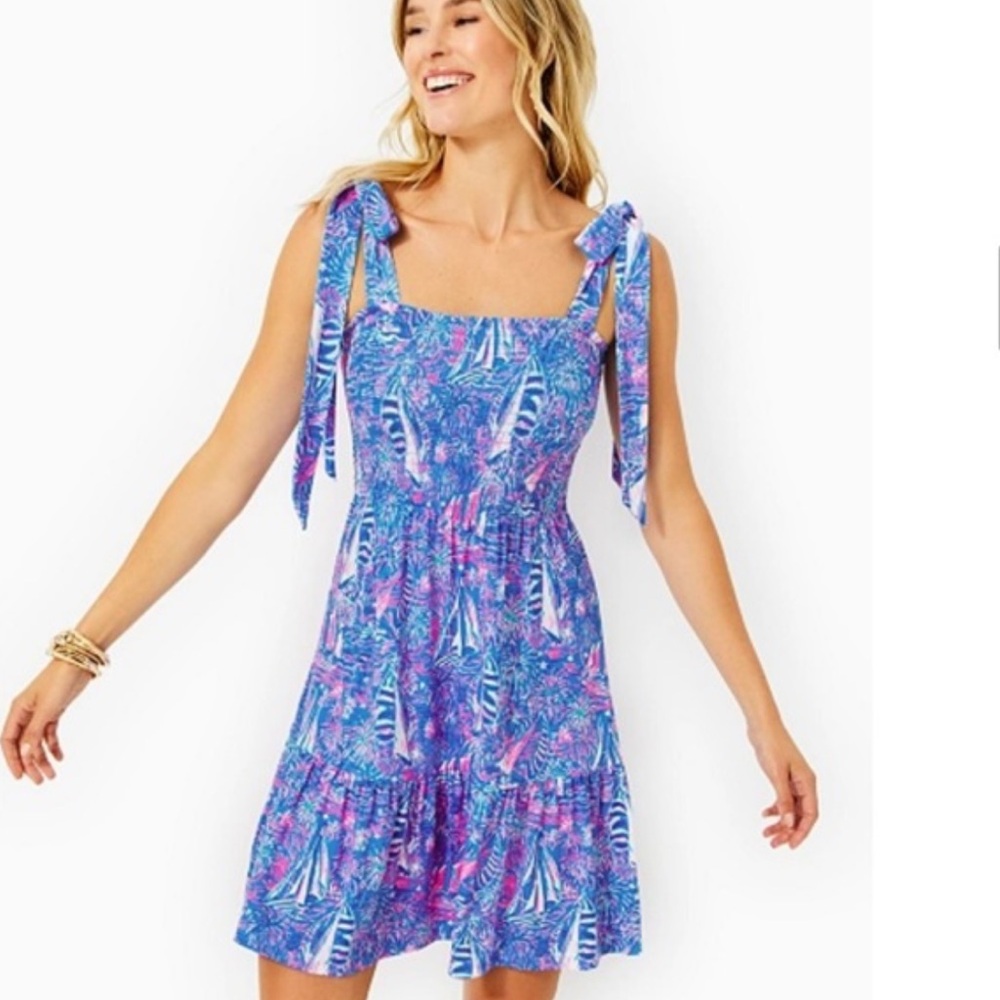 LILLY PULITZER Kailua Smocked Dress M